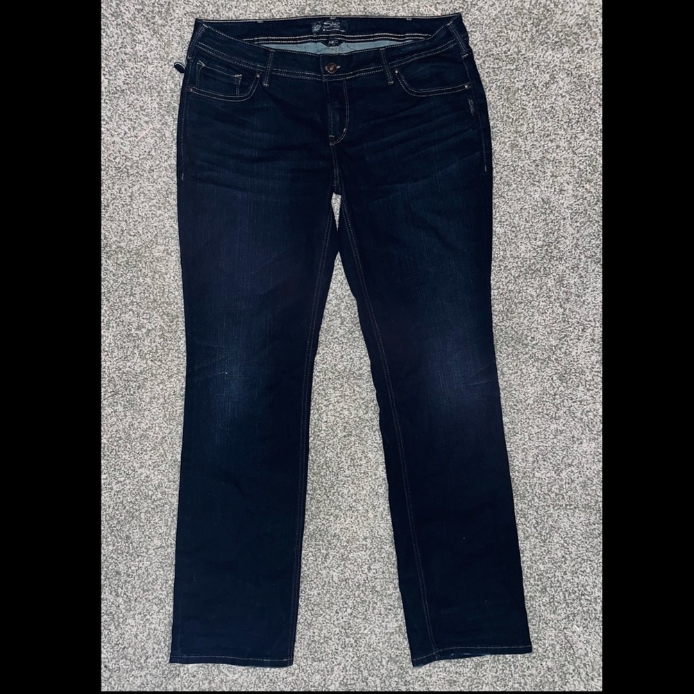 Silver Aiko Mid Straight Skinny Jeans